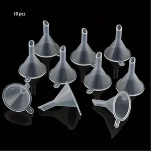 10pcs Mini Small Funnels Kitchen Utensils Kitchen Tools Transparent for Fill Perfume Liquid Plastic Bottleneck Bottles Auxiliary Tool