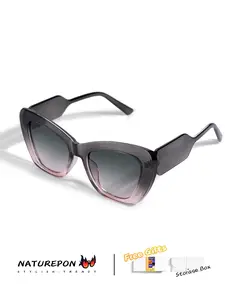 Gradient Cat Eye Sunglasses UV400 Polarized | Pink Gray Soft Gradient Acetate Frame | Vintage Trendy Face - Slimming Shades clear glasses reflective sunglass women viral original