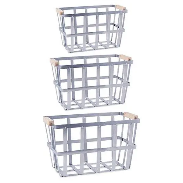 Design Imports Set of 3 Urban Modern Metal Basket