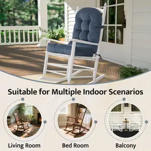 Premium Corduroy Weave Rocking Chair Cushion, 4 in Extra Thick High-Back Tufted Pad with Non-Slip Ties, 28 in Back & 16 in Seat, Fade-Proof Pre-Assembled for Indoor Outdoor Patio Furniture