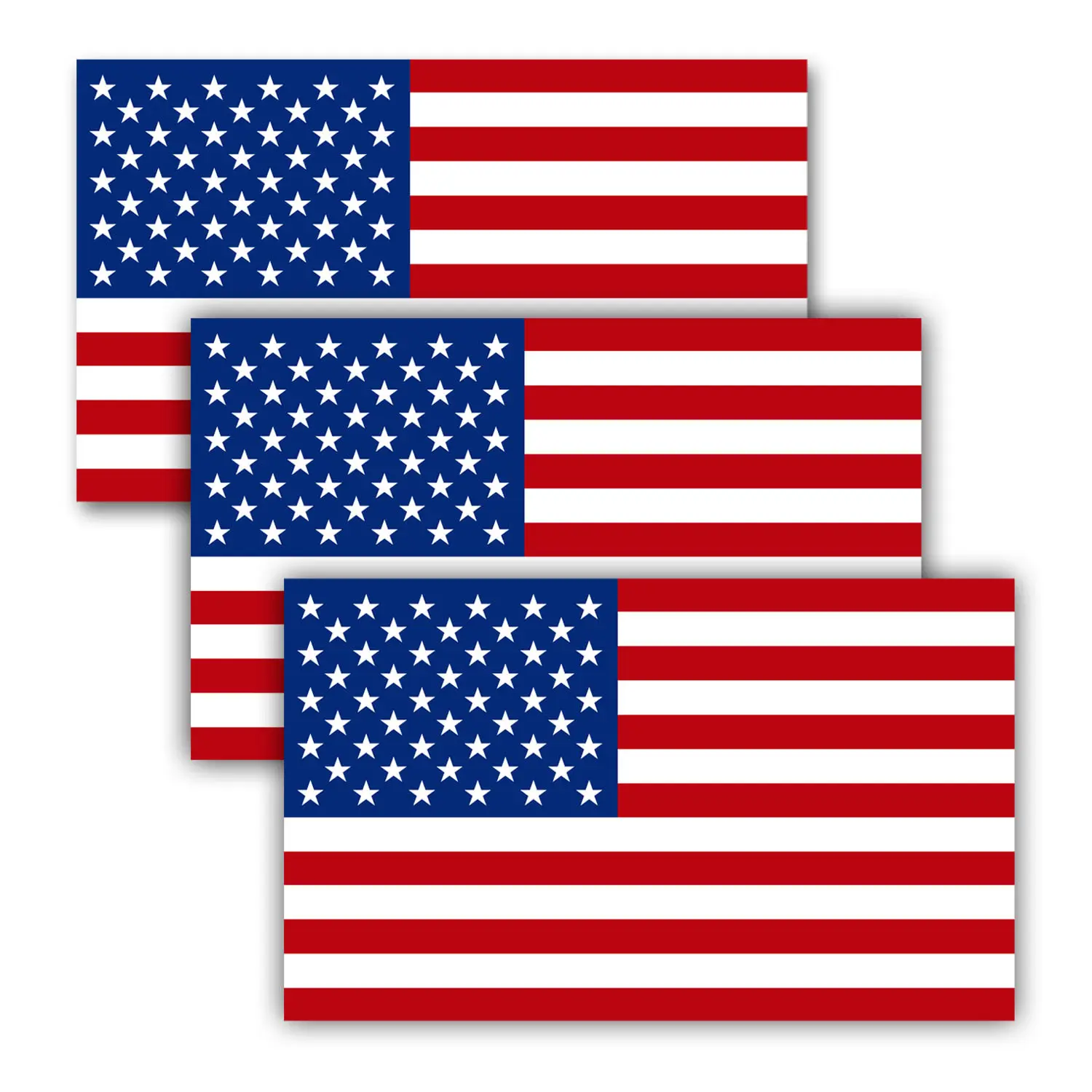 Unisex Reflective American Flag Stickers 3-Pack Value - 5x3 in Self-Adhesive Waterproof Decals, Long-Wearing Vehicle Decor for Cars, Trucks, Windows, Outdoor Safety Sports Tape with Visibility Boost