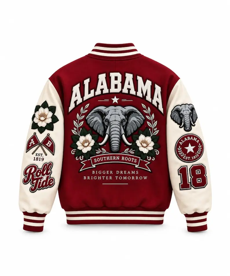 Alabama Varsity Jacket Print Letterman Jacket  Sleeves Men's Gift