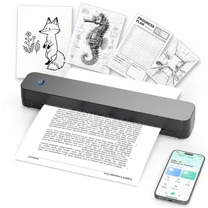 Inkless Portable Printer – Bluetooth Wireless Thermal Printer for Travel, Home & Office,iOS/Android/Laptop Compatible,Support 8.5x11 US Letter&A4 Thermal Paper,No Ink Needed, Printing Machine,Excellent Gift