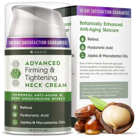 Tree To Tub Neck Firming Cream - Advanced Firming Neck Cream w/Hyaluronic Acid Retinol, Neck and Chest Firming Cream for Women Men