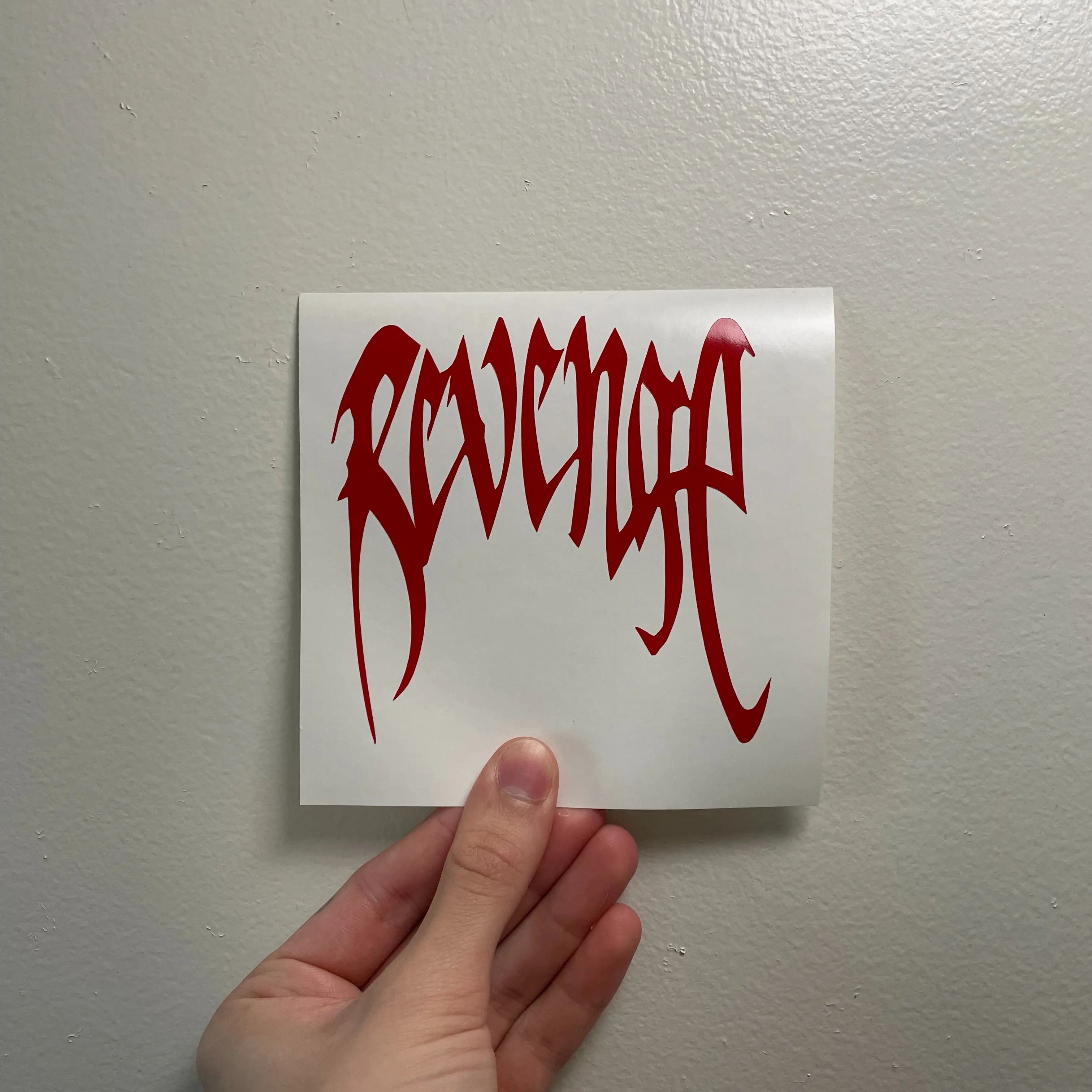 Revenge Vinyl for Car, minimalistic, laptop decal, Car accessories, Window Sticker Decor Decorative