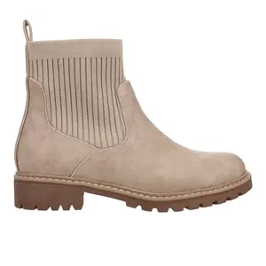 Corkys Womens Cabin Fever Round Toe Chelsea Casual Boots Ankle Low Heel 1-2" - Beige