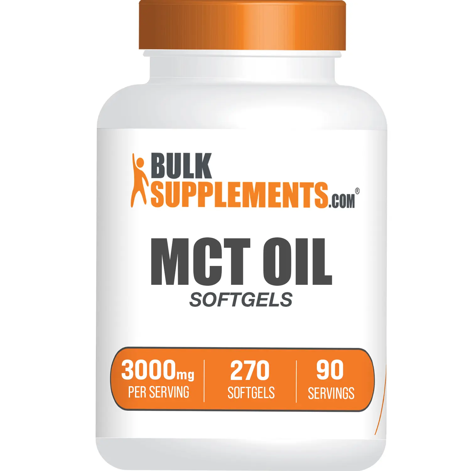 BulkSupplements - MCT Oil Softgels - Medium-Chain Triglycerides - 270 Softgels - 3000mg per Serving