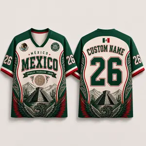 [Custom Name] Mexico Heritage Soccer Jersey 2026, Personalized Name Number Mesh Football Shirt, Mexican Aztec Eagle Soccer Jersey, Unisex Sports Fan Gift
