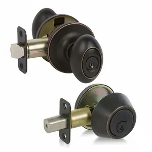 Somerset Oil Rubbed Bronze Entry Knob with Matching Single Cylinder Deadbolt Combo Pack