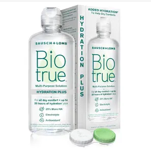 Biotrue Hydration Plus Contact Lens Solution with Lens Case, Multi-Purpose Solution for Soft Lenses, Hydrates with Hyaluronan, Cleans, Clears, and Disinfects for All-Day Comfort, 10 Fl Oz (Pack of 1)