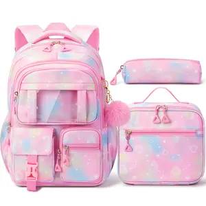 Fimibuke 3PCS Waterproof Backpack for School,Oxford Cloth Bookbag Set with Lunch Box & Pencil Case,school bag for Elementary Middle High School,Back to School Gift,Birthday's Gift
