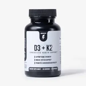 Inno Supps Vitamin D3 + K2 Supplement High Potency D3 with K2 Capsules 30 Ct for Bone Health and Immune Support