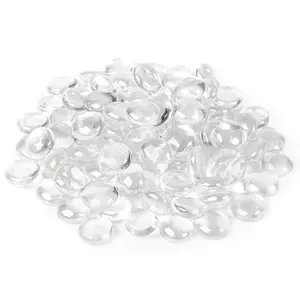 Glass Stone Marbles Pebbles for Vases 400-500 Stones Flat Bottom Round Top Rocks Bowl Filler Gems Iridescent Decor Decorative Centerpieces Fire Beads Florist Aquarium
