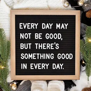 Magnetic Letter Board DIY Set, 10x10 Inch Magnetic Message Board with 340 Adjustable Letters Numbers & Symbols, Wooden Letter Sign, Perfect for Office Wedding Home Decor, Desk Signage Decoration