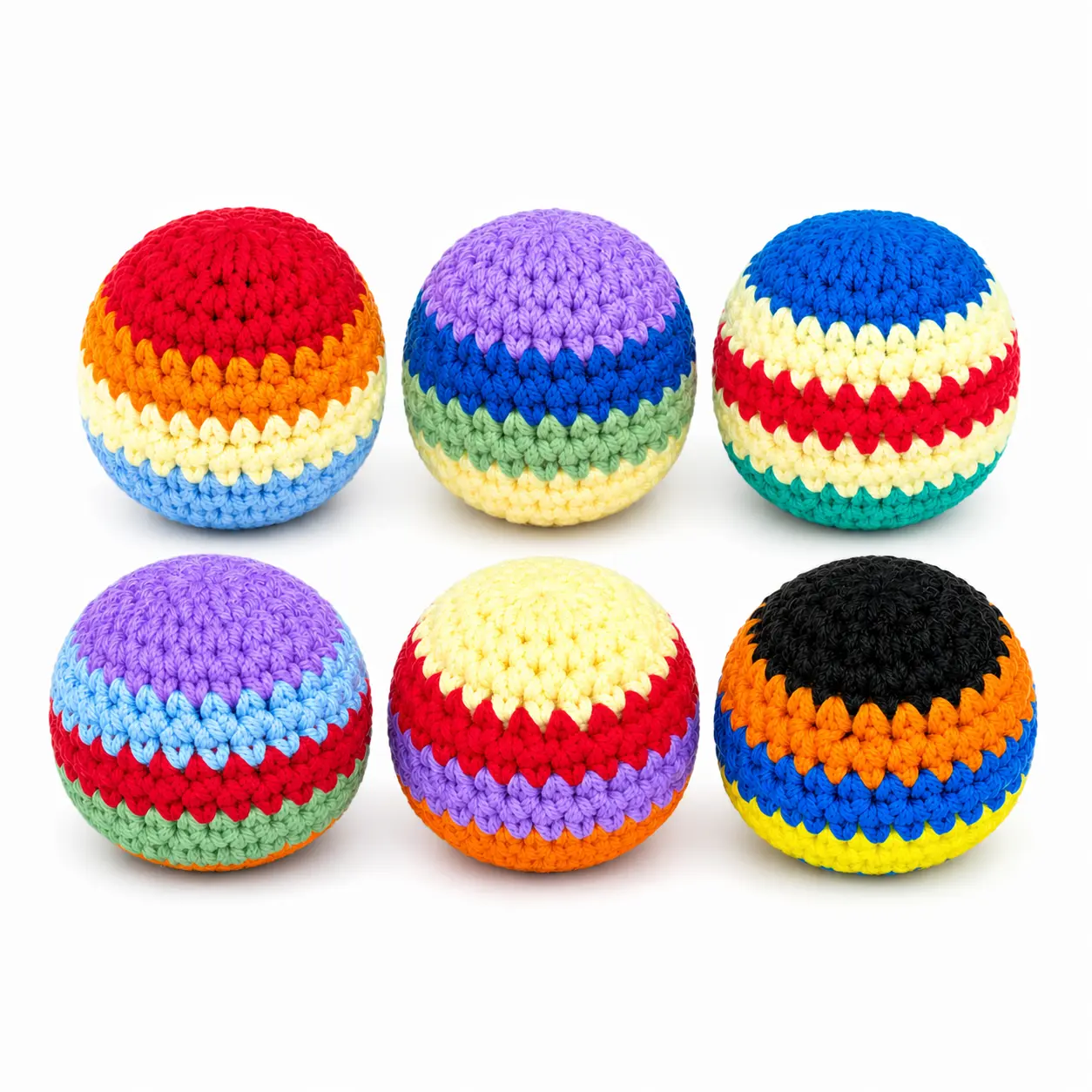 Unisex Soft Hacky Footbag 3/6 Pack - Durable Juggling Ball for Adults, Portable Outdoor Play - Ideal for Beach, Backyard Fun