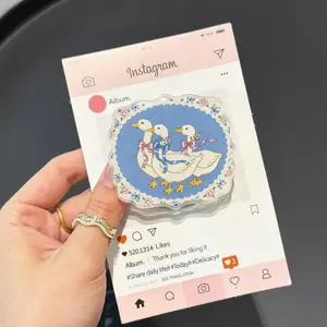 Cute Cottagecore Goose Couple Magsafe Phone Grip - Magnetic Pop Socket & Kickstand - Coquette Gift for Her