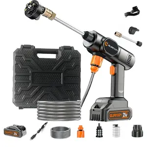 High Pressure Washer, Electric Pressure Washer, Wash Machine, 21V Cordless Handheld with Nozzle 6-in-1 Nozzle for Car Floor Wall Fence Cleaning Garden Watering