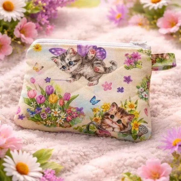 Spring Kitten Keychain Wallet