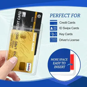 Waterproof Transparent Card Holder Plastic Protective Case Business Card/Bus Card/Bank Card/Credit Card Protective Case ID Badge Card Holder Stationery