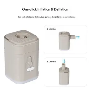 2-in-1 Wireless Electric Air Pump - Portable Tiny Inflator & Deflator Pump, Rechargeable Air Compressor for Camping Mattress, Inflatable Tent, Pool Floats & Vacuum Bags