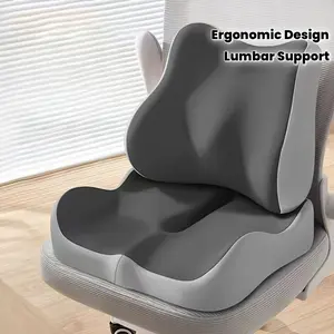 Ergonomic Memory Foam Cushion + Lumbar Support Set - Soft and Elastic Office Chair Cushion, Suitable for All Seasons | Applicable to Home, Office, Chairs, Car Seats, and Desks | Conforms to the Human Body Curve, Modern Seats