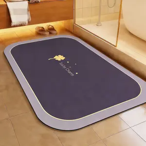 Quick-Dry Non-Slip Super-Absorbent Algae Mud Bath Mat, Soft Floor Pad for Bathroom, Shower, Laundry Room or Kitchen, Diatomite Bath Mat, Bathroom Mats
