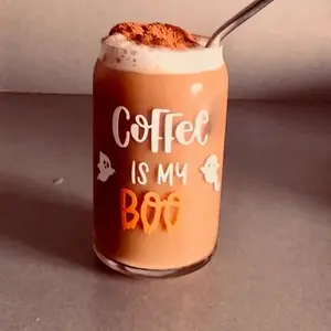 Coffee is my BOO - Perfect Beverage for a Sweet and Spooky Treat Glass Drinkware