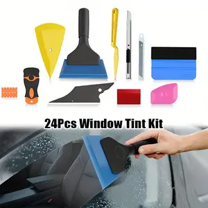 24 Pcs Window Tint Set,Professional & Easy-to-Use Window Tinting Tools for Car or Home,Includes Tint Squeegee,Felt Squeegee,and Cutting Knife for Window Film Installation,Christmas Gifts,Hand Tools Kits