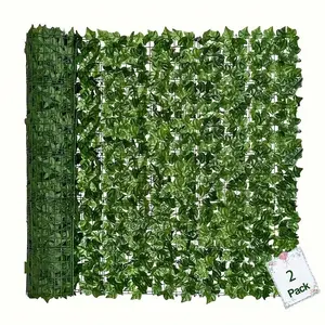 Artificial Vine Leaves, 2 Rolls, Outdoor Plant Fence, Ivy Fencing Panel, All-Season Realistic Decorative Wall Panels, Ideal for Balcony, Garden, Courtyard