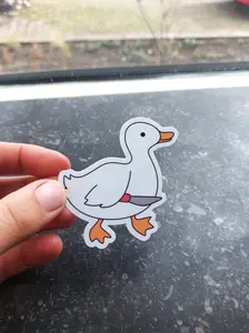 goose sticker goose with knife funny duck laptop sticker vinyl funny stickers for water bottle suitcase stickers one piece bird goose angry