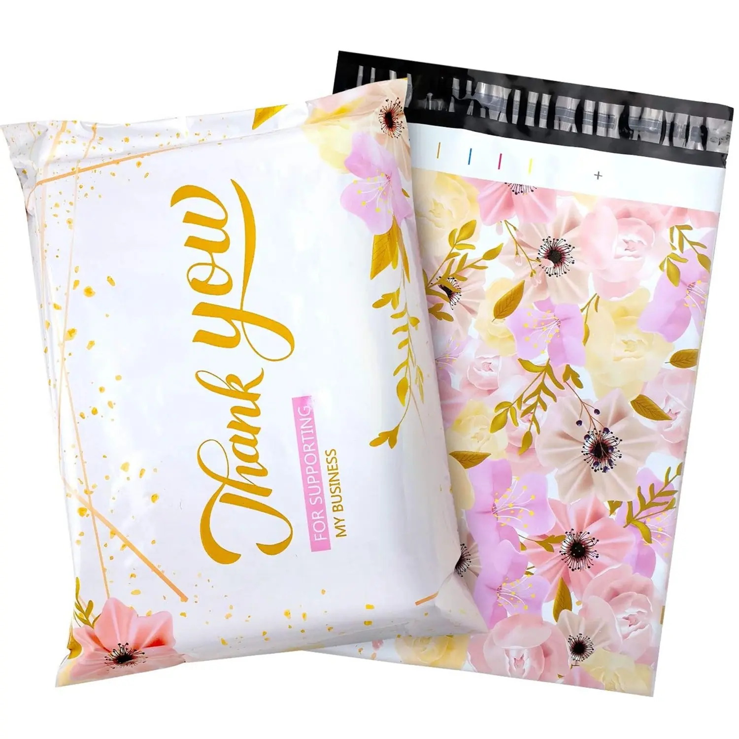 50Pcs Large Poly Mailers 14 x 19In, Cute Shipping Bags for Small Business Clothing Mailers Poly Bags Self Seal Poly Mailer Plastic Mailing Bags, Big Polymailers Package Bags Shipping Envelopes Mailers (Flower) Adhesive Floral Design Durable Protect