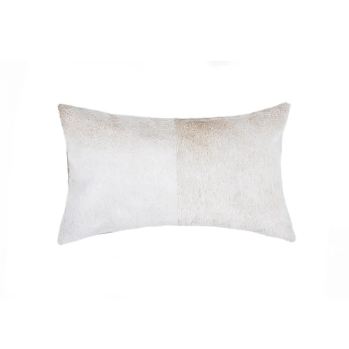 212 MAIN Hand-Tufted Torino Cowhide Pillow - 12x20 in, Natural Material, Layering-Friendly, Mottled Look, Hidden Zip Closure