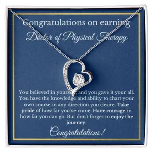 Doctor of Physical Therapy Degree Graduation Gifts, Healthcare Gifts, Masters of Physical Therapy Gold Diamond Necklace