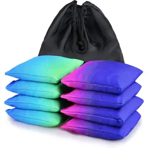 Weather Resistant Cornhole Bags, Gradient Corn Hole Bags Set of 8, Cornhole Bean Bags,  Size Cornhole Bags for Tossing , Includes Tote Bag
