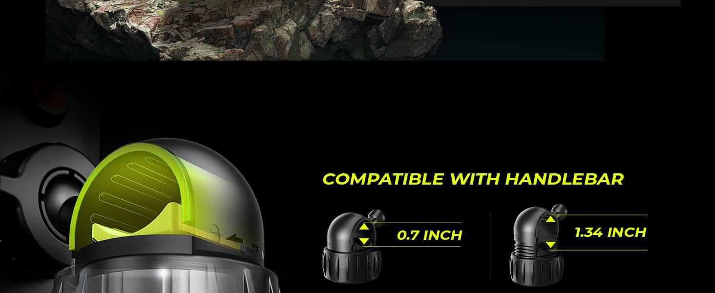 Bike Phone Holder with Easy Install Shockproof Silicone Fits 4.7-6.8 Inch Phones Compatible with Bicycles eBikes Scooters Mountain Bikes and Motorcycles Secure Grip Quick Installation - Smartphone