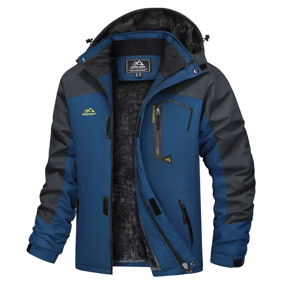 MAGCOMSEN Men's Winter Coats Water Resistant Ski Snow Jacket Warm Fleece Jacket Parka Raincoats With Multi-Pockets FallFreshness Athletic Outerwear Outdoor Sportswear Outdoorfun Fathersdaygift
