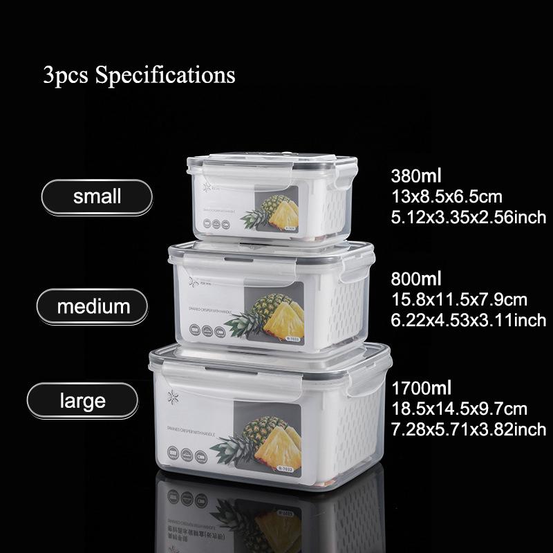 5pcs/3pcs Fridge Storage Organizers - Leakproof Food Storage Containers with Removable Colander - Dishwasher & Microwave Safe Containers,Keep Fruits, Vegetables, Berry, Meat Fresh Longer 5pcs/3pcs Fridge Storage Organizers - Leakproof Food Storage Containers with Removable Colander - Dishwasher & Microwave Safe Containers,Keep Fruits, Vegetables, Berry, Meat Fresh Longer