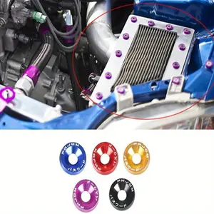 M6 Aluminum 10 Pcs/Pack Car Modified Hex Fasteners Fender Washer JDM Bumper Engine Concave Screws Car modification gasket screws