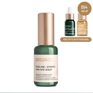 Biossance Squalane + Vitamin C Dark Spot Face Serum – 10% Vitamin C Serum & White Shiitake – Hydrating, Fragrance-Free, Non-Irritating, for Daily Use for All Skin Types