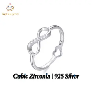 925 Sterling Silver Cubic Zirconia Infinity Symbol And Heart Ring is Perfect for Women's Everyday Wear, Anniversaries And Romantic Gestures of Love