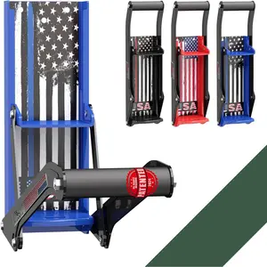 Can Crusher for Recycling, Wall Mounted Heavy Duty Manual Crusher for 12 oz & 16 oz Aluminum Cans, Steel Construction for Home Use – Blue