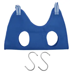 VOCOSTE Pet Grooming Hammock Polyester Pet Grooming Tools with Hooks Medium Blue 1 Set