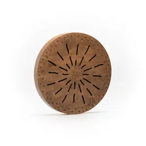 Large Wooden Ocean Disk for Sound Healing – Deep Ocean Wave Sound Therapy Instrument, “Rays” Design (16 & 20 Inch)