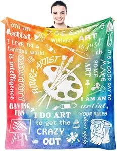 Eyesoul Gifts for Artists, Artist Gift Blanket 60"X50", Art Teacher Appreciation Present for Women Girls, Painters Drawing Gift for Girl, Christmas Birthday Gift for Art Lovers Teen Kids Blankets