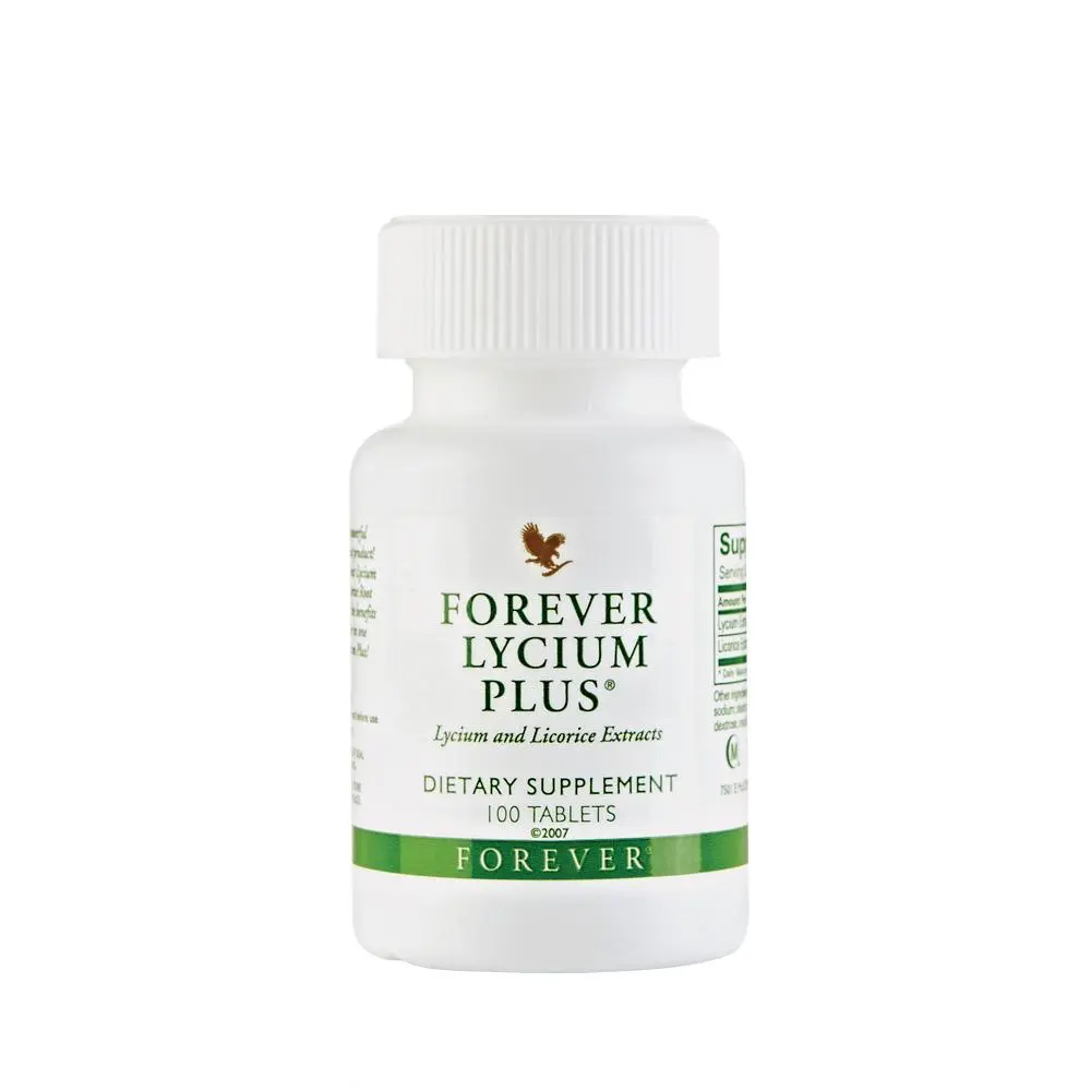 Forever Lycium Plus - Powerful Antioxidant with Licorice Extract for Eyesight & Skin - Gluten Free Vegetarian & Vegan Supplement - 100 Tablets