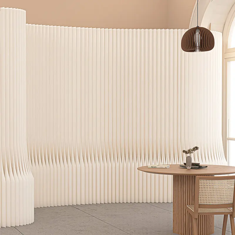 Foldable room divider screen crafted from kraft paper, offering versatile placement for offices, living rooms, and beauty salons