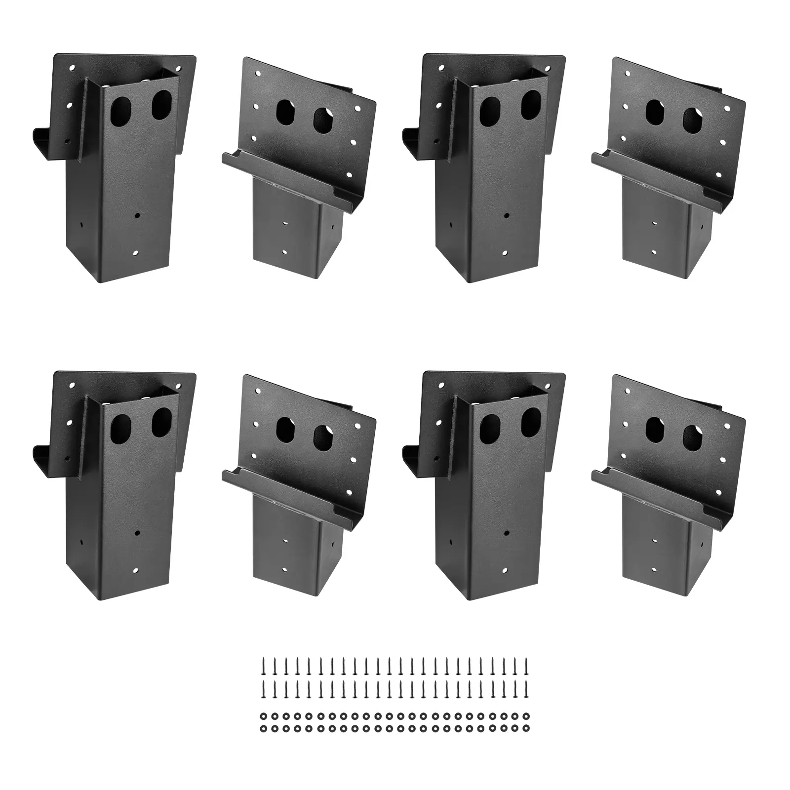 VEVOR 8-Pc Strong and Durable Steel Deer Blind Brackets with Full Hardware Kit, 3.6x3.6 Platform Fits 3.5x3.5 in/88.9x88.9 mm Anti-Corrosion Coating Lumber, 2204 lbs Capacity, Stable Angle Design, Easy Installation, Outdoor Builds, Father's Day Gift