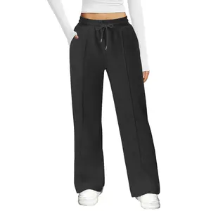 JEKAOYI Womens High Waist Wide Leg Sweatpants Baggy Athletic Casual Workout Jogger Pants with Pockets Wideleg Grey