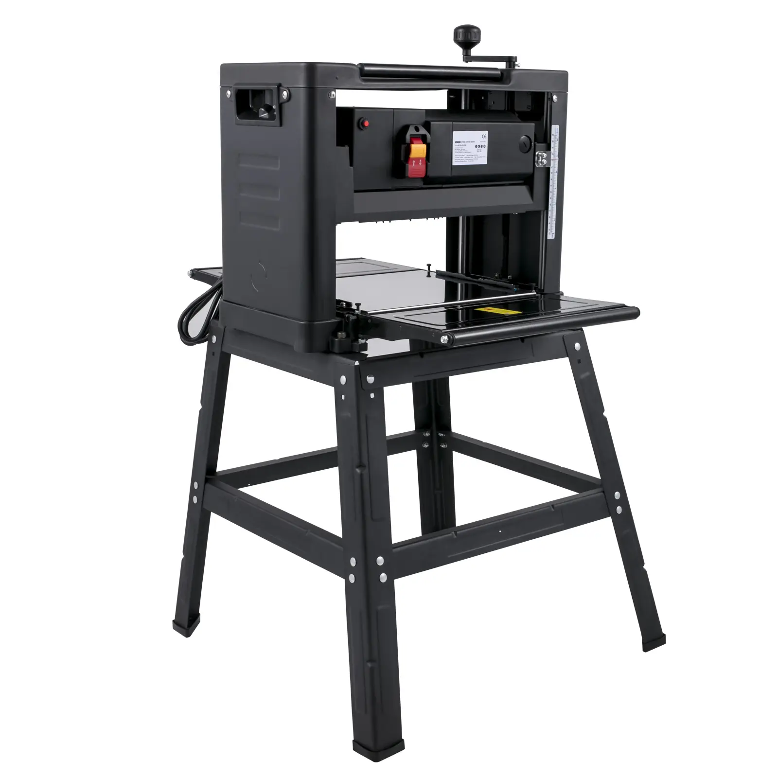 【summerfinds】VEVOR Thickness Planer 12.5 inch Wood Planer Foldable 1500W Thickness Planer Woodworking 315\"/min Feed Rate Double Cutter Benchtop Thickness Planer with Dust Exhaust Interface Stand for Woodworking