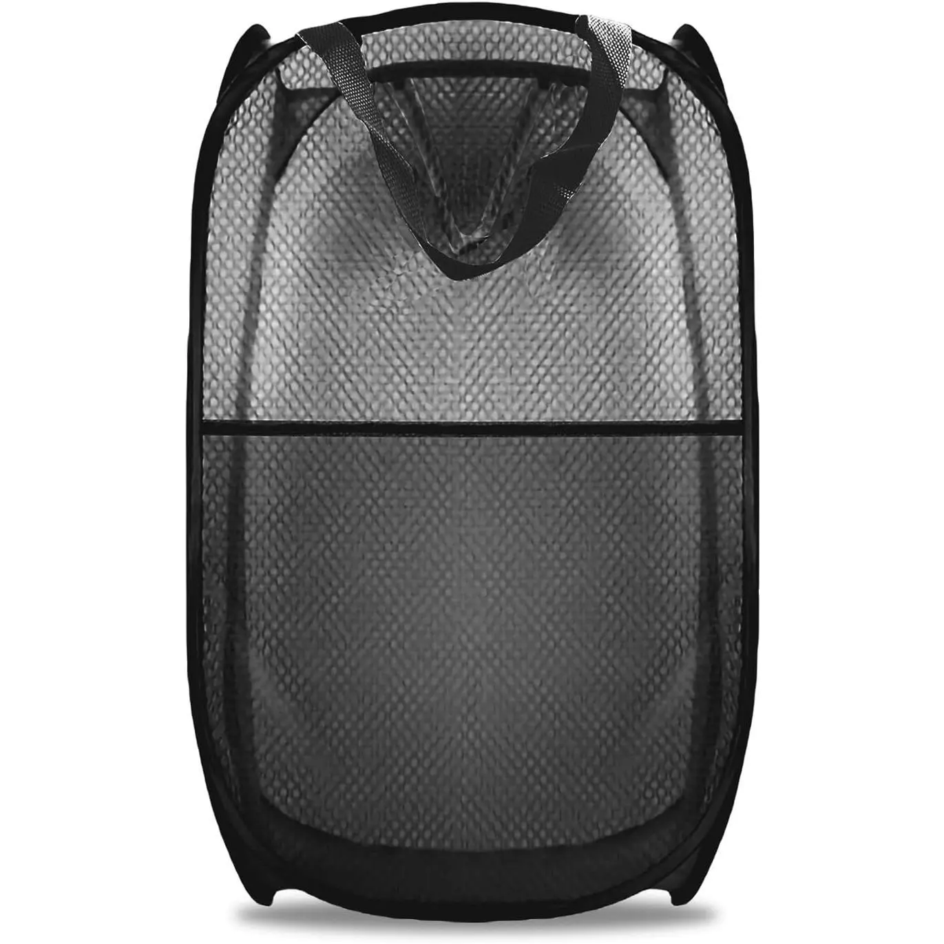 Collapsible Pop-Up Laundry Hamper - Extra Large Mesh Foldable Laundry Baskets, 28"x16"x16" (Black)